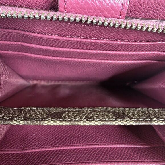 Coach Medium‎ Corner Zip Wallet Crossgrain Leather Silver Pink F52692 - Picture 8 of 15